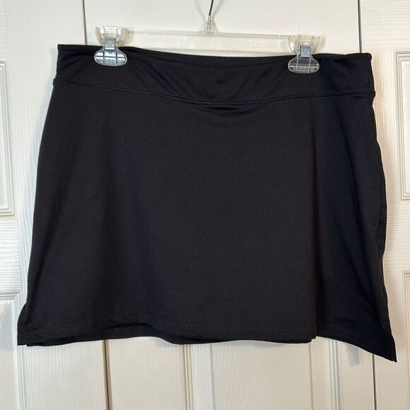 TRANQUILITY Size Large Black Golf Tennis Athletic Athleisure Skort Skirt Shorts - Picture 2 of 6